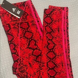 IVY PARK adidas Red and Black NWT Snake Print Leggings size M